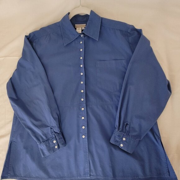 Coldwater Creek Blue Button Womens Shirt Size Petite L - Picture 3 of 14